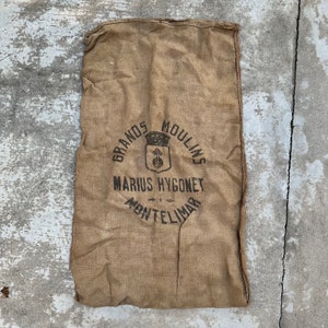 Vintage French Grain Cereal Flour Lenen Bag 0311231
