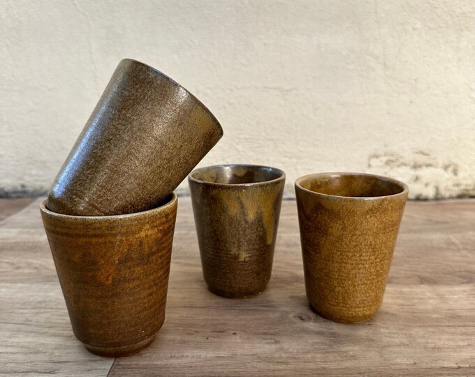 Lot De 4 Tasses étrier Vintage En Laiton – Décoration Bar Rustique – Têtes De Cerf