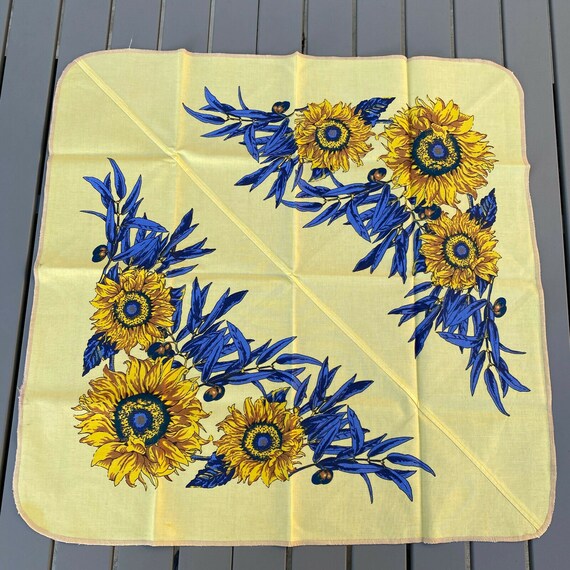 French Provencal Tablecloth sunflowers yellow fran