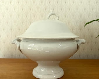 French Soup Tureen St Amand Terre de Fer White Earthenware Bowl 0111253