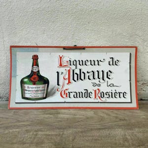 Letrero de cartón francés vintage con publicidad de licores 2710242