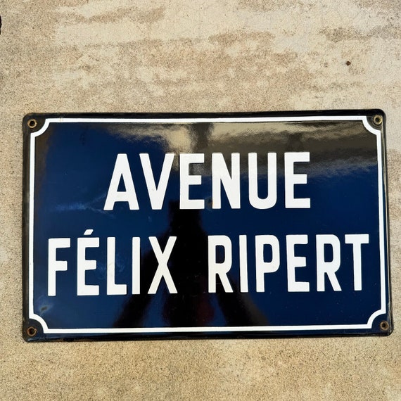 フランスアンティーク AVENUE ホーロー ストリートサイン 看板 雑貨