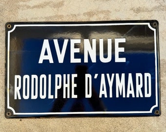 Old French Street Enameled Sign Plaque - vintage D AYMARD 2 13042429