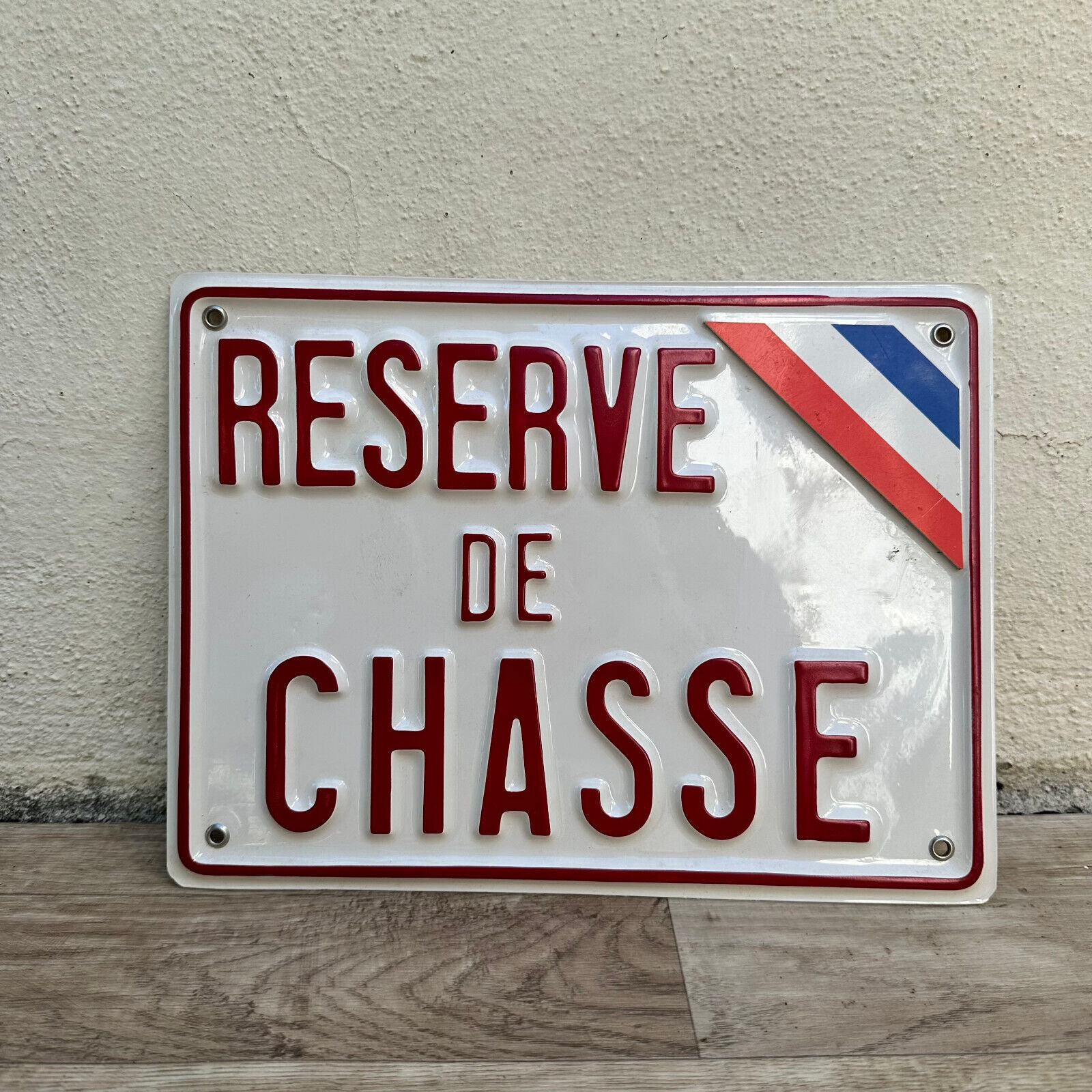 ヴィンテージ フランス製 狩猟標識 Reserve de Chasse エナメル