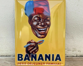 "BANANIA Metallschild ""Banania"" aus Frankreich Werbung Vintage 1211203."