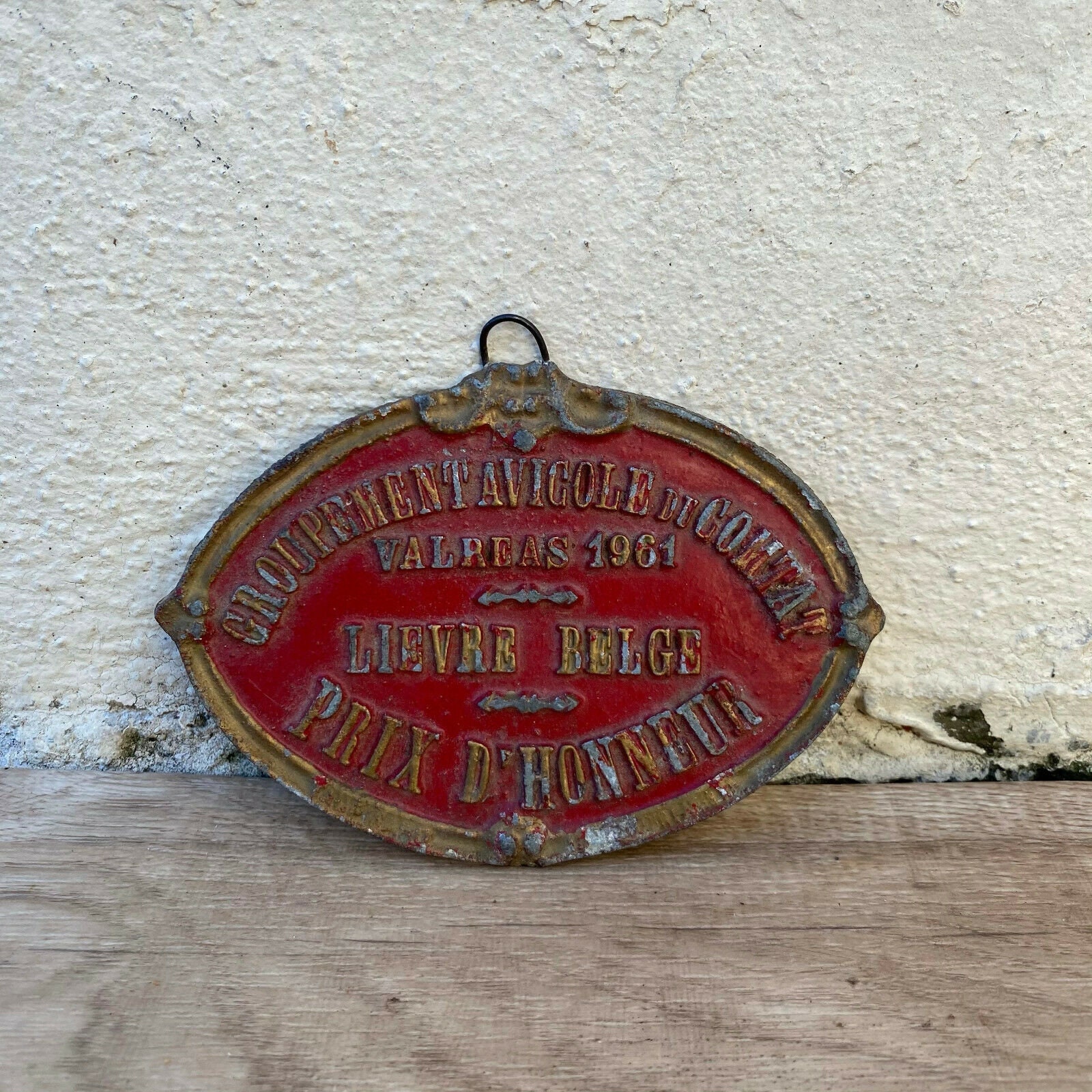 Français Vintage Agriculture Plaque Trophée Animaux Prix Signe 1961 2307216