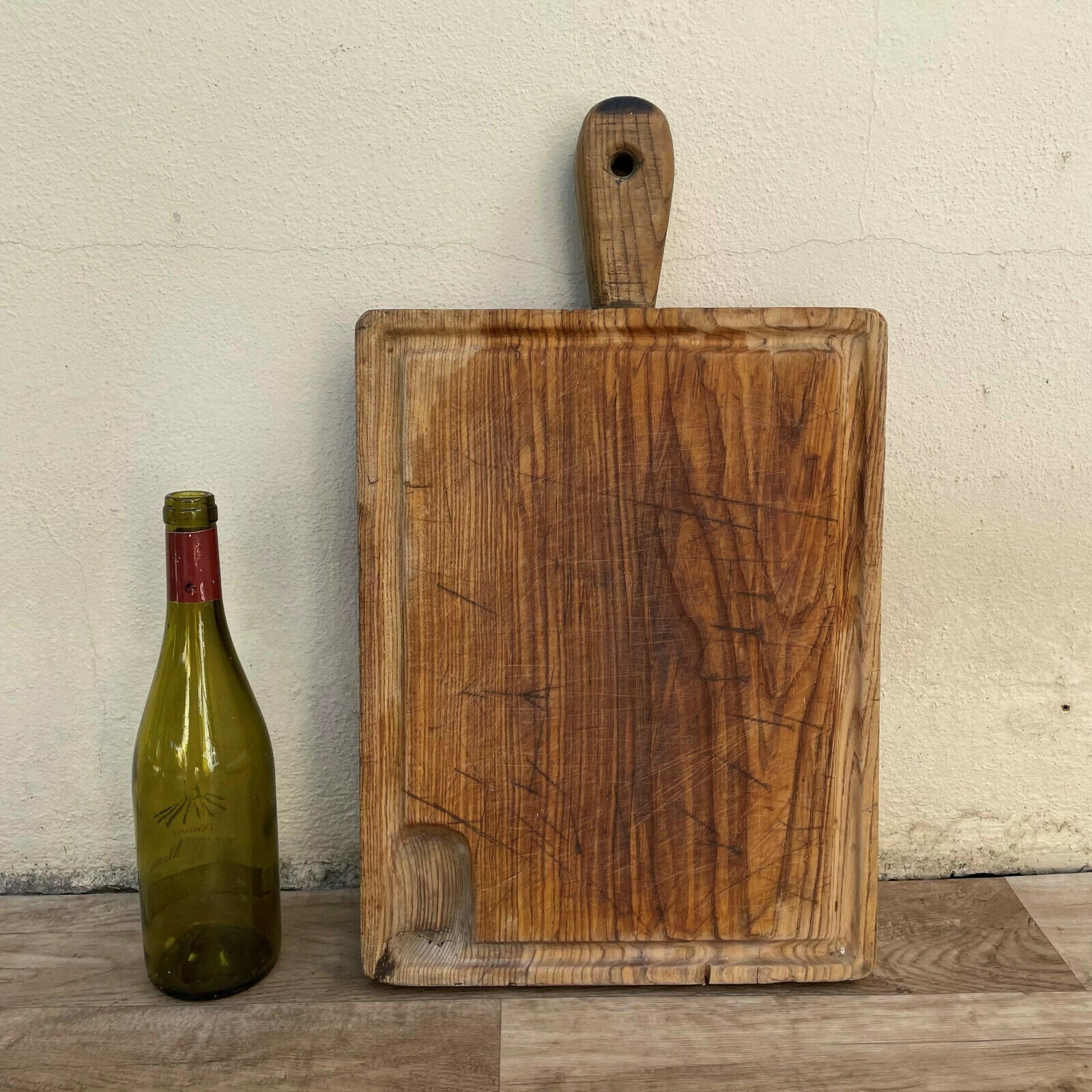 Pain Français Vintage Antique ou Planche à Découper Bois Épais 2407211