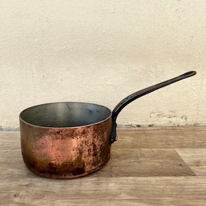 RARE OLD copper pan culinair French tin lining 8&quot; 3mm thick 1105227
