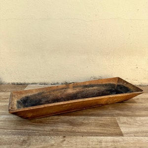 Vintage French Wooden BREAD BASKET 1950s long table center 10022414