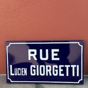Old French Street Enameled Sign Plaque - vintage giorgetti 2