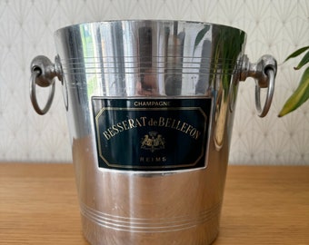 Seau à Glaçons Vintage En Métal Argenté Philipponat - Parfait Pour Rafraîchir Vos Bouteilles, Made In France Des Années 70