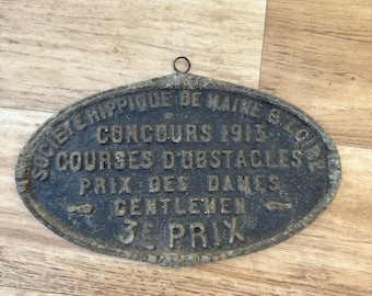 French Vintage Agriculture Plaque Trophy Award Animals Prize Sign 1913 2404249