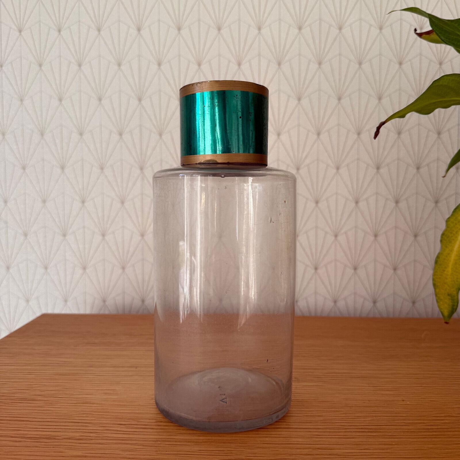 フランス　アンティーク　レア品　特大サイズ薬局　ガラス瓶　蓋つき フランス アンティーク レア品 特大サイズ薬局 ガラス瓶 蓋つき original