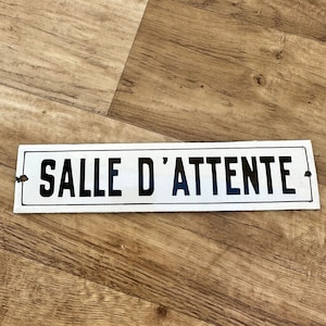Shabby Decor Home Vintage Enameled Door Sign Plaque french SALLE 0709236