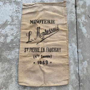 Vintage French Grain Cereal Flour Lenen Bag 1710244