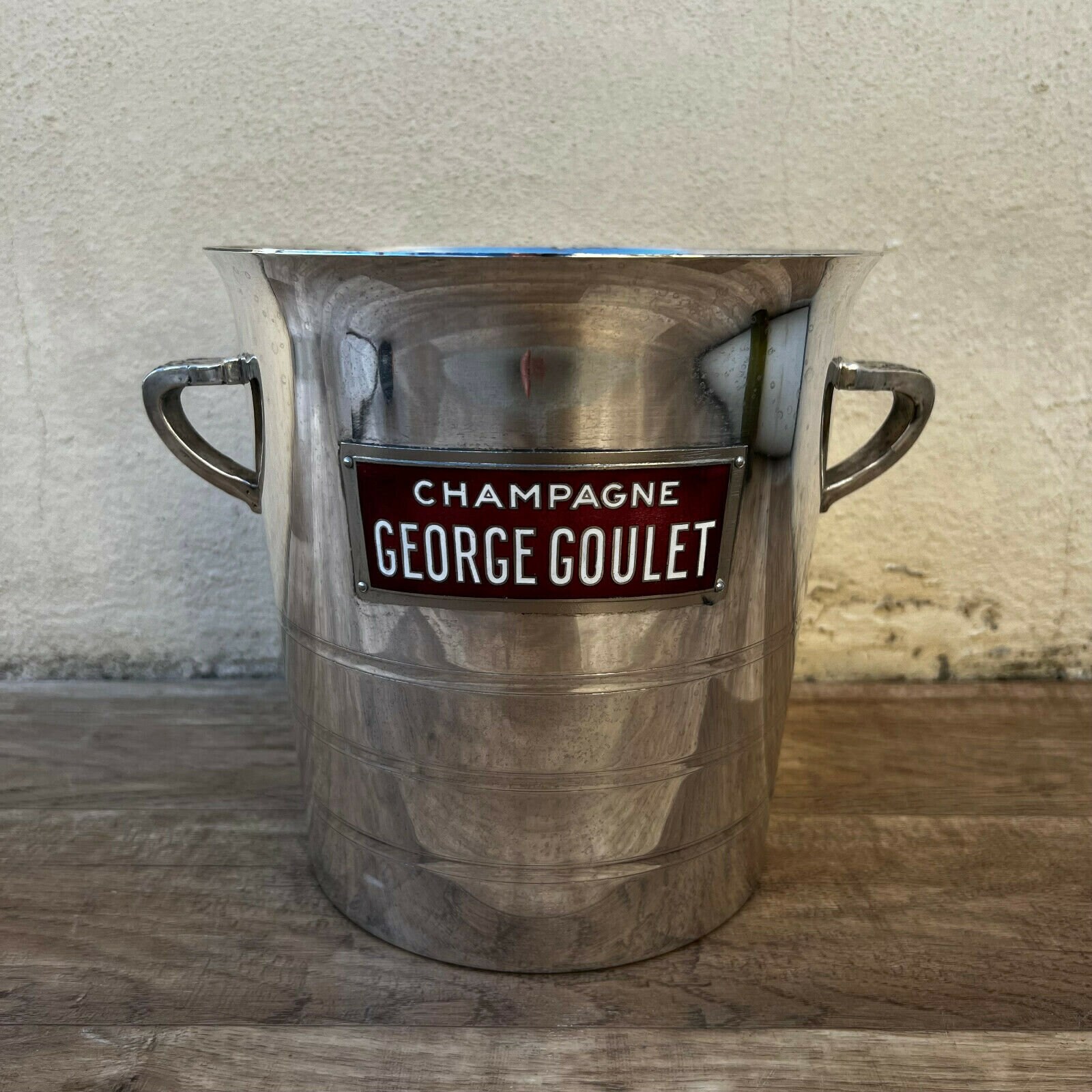 Vintage Français Champagne Silverplate Ice Bucket Cooler Rare Goulet 0902229