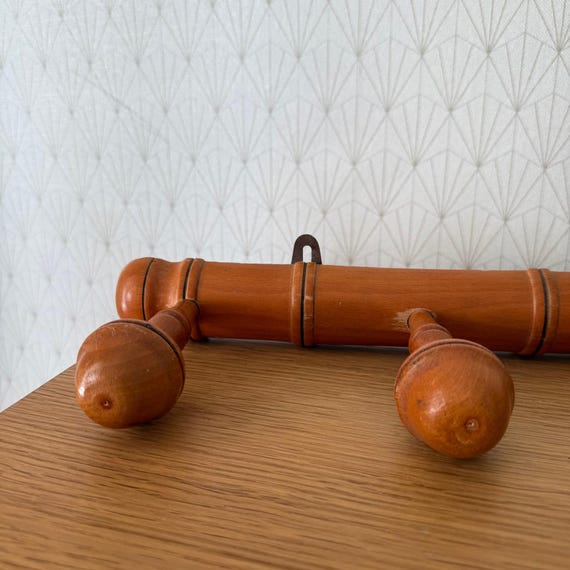Franzsische Bambus Garderobe Vintage Holz Wandhaken 5 Aufhnger 03072510 -  Etsy.de