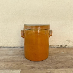 Handmade Glazed Stoneware Antique French Confit Pot 1906233