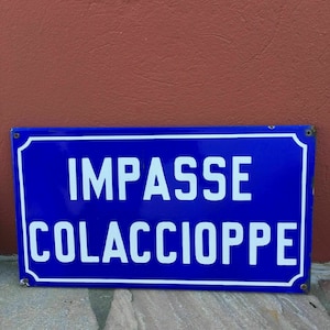 Old French Street Enameled Sign Plaque - vintage colaccioppe