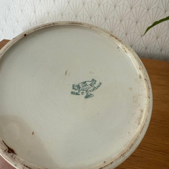 Antique French Confit Pot White Ceramic Creil Montereau Kitchen