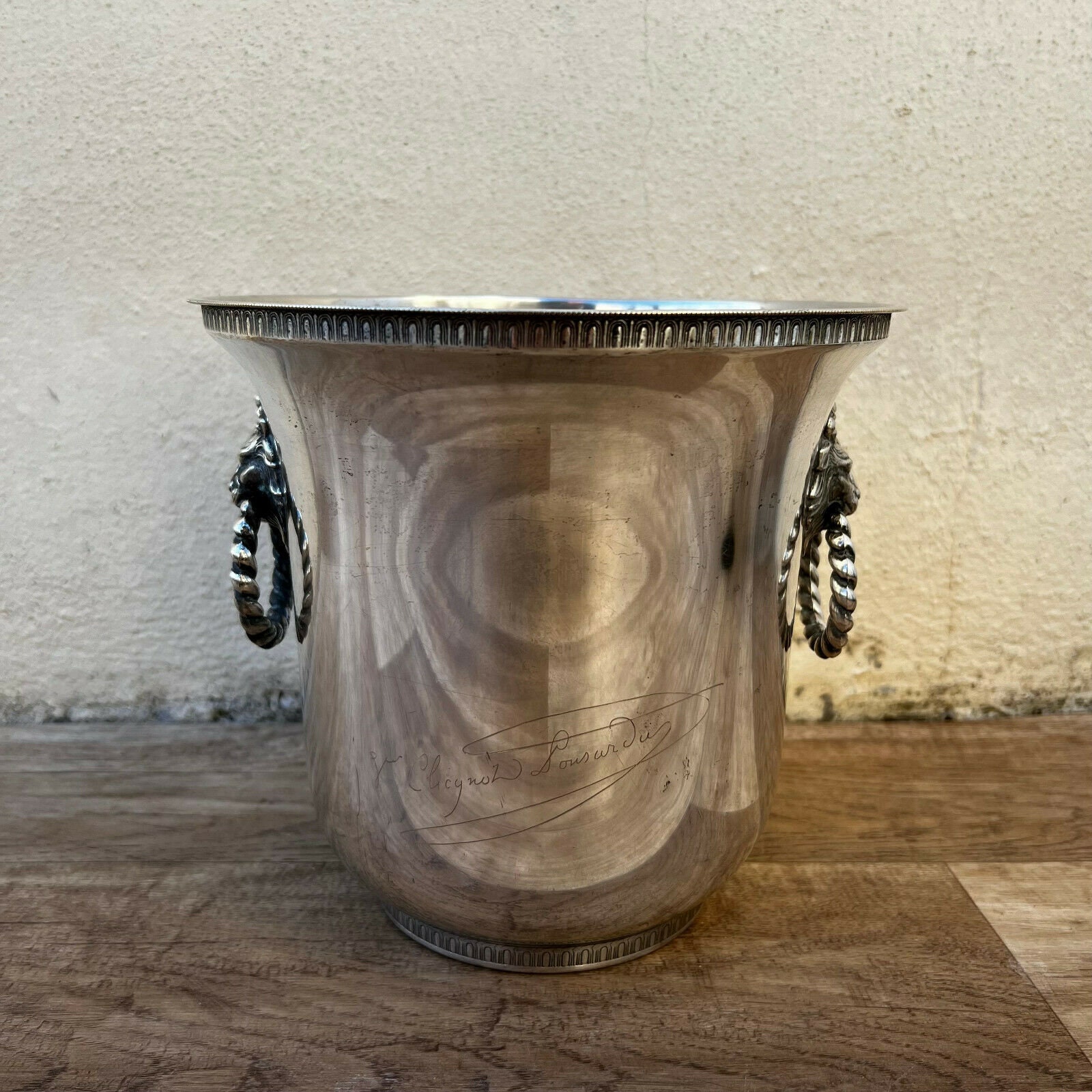 Vintage Français Champagne Silverplate Ice Bucket Cooler Veuve Clicquot 0902225