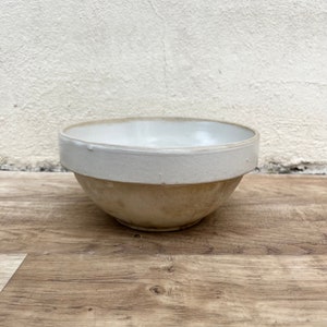 Vintage French Stoneware Salad Mixing Bowl Terrine 8 1/4&quot; 11072210