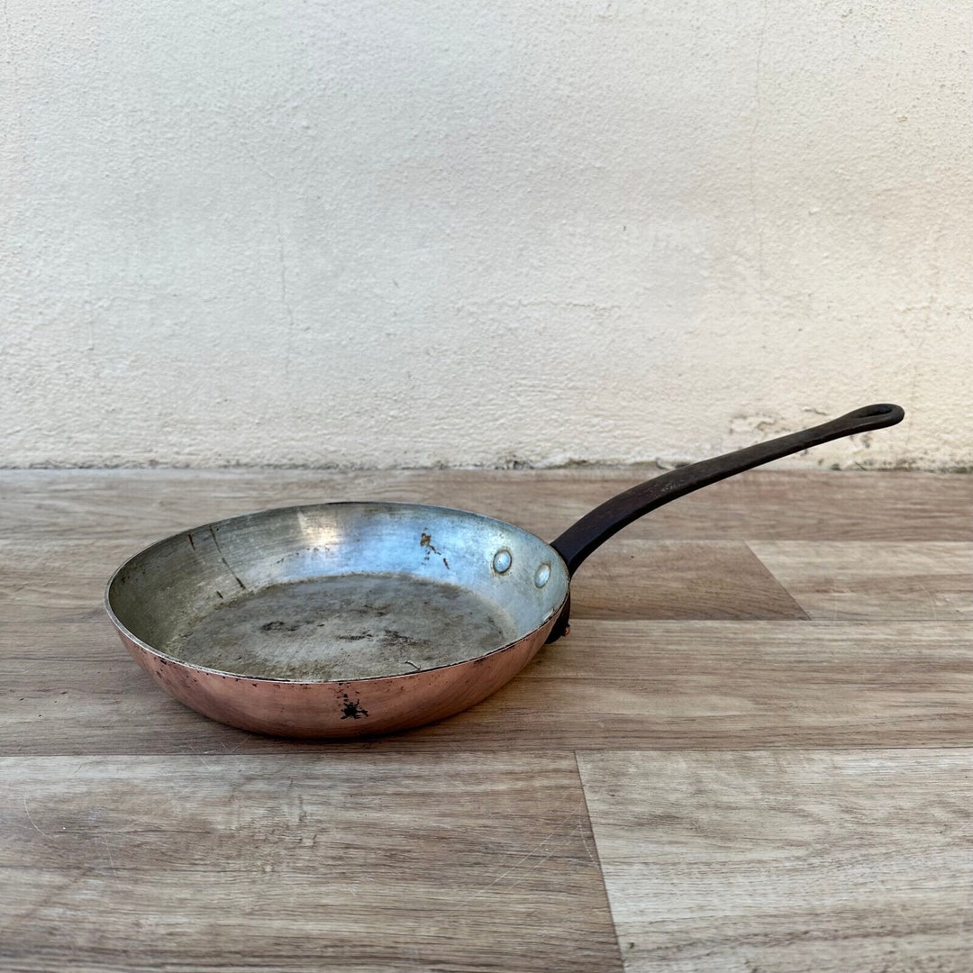 OLD Frying Pan French Tin Lining Villedieu 0703235 Etsy