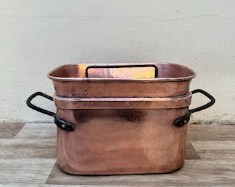 French Copper Daubiere Antique Dovetailed Braising Pot Cookware 10.5" 2604243
