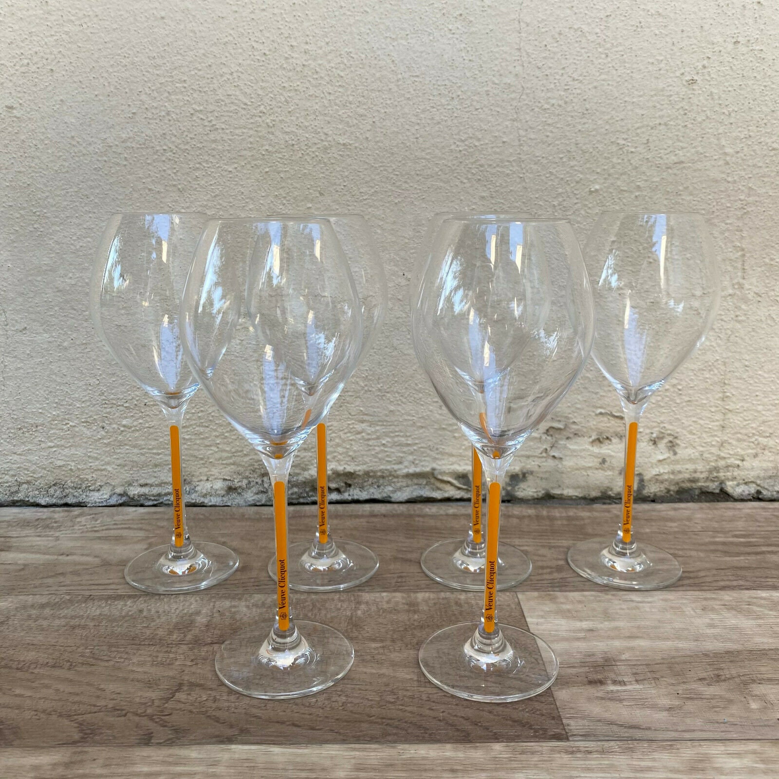 6 X Veuve Cliquot Clicquot Orange Verres Flûtes Coupe Glace 18122114