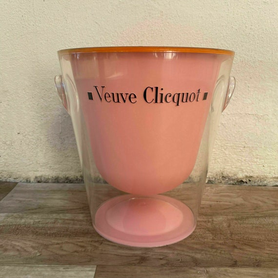 Seau à Champagne Veuve Clicquot Vintage – Orange, En Plastique, état Correct