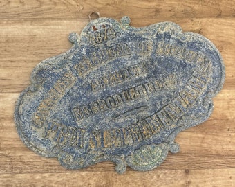 French Vintage Agriculture Plaque Trophy Award Animals Prize Sign 1879 2507246