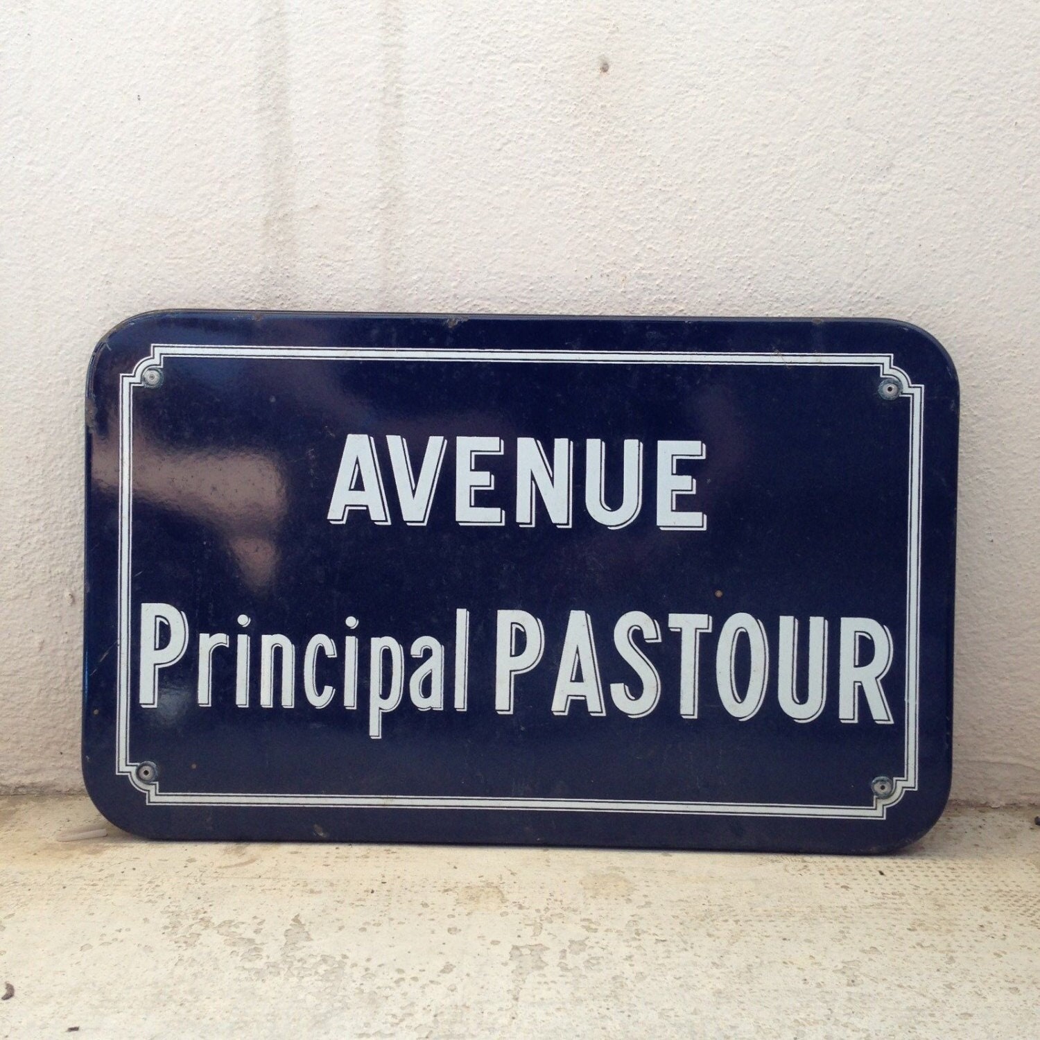 Français Plaque d'enseigne en Émail de Rue - Vintage Rare