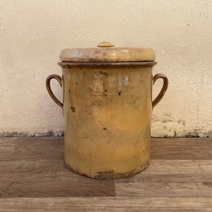 Antique French Italian 19th Century Sardine Jar Pot 9&quot; High 1302231