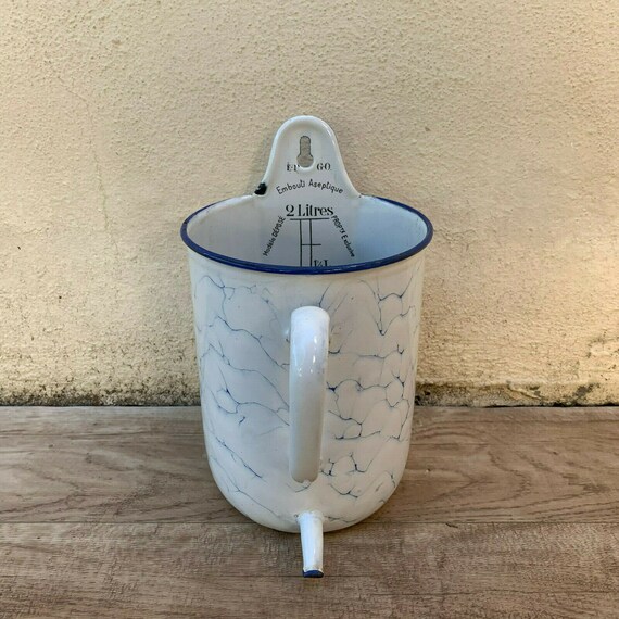 Vintage French Enameled Enamelware Irrigator Douche Garden Etsy