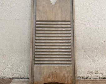 Primitive Antique French Vintage Wood Hand Washboard Wash Board 1703255
