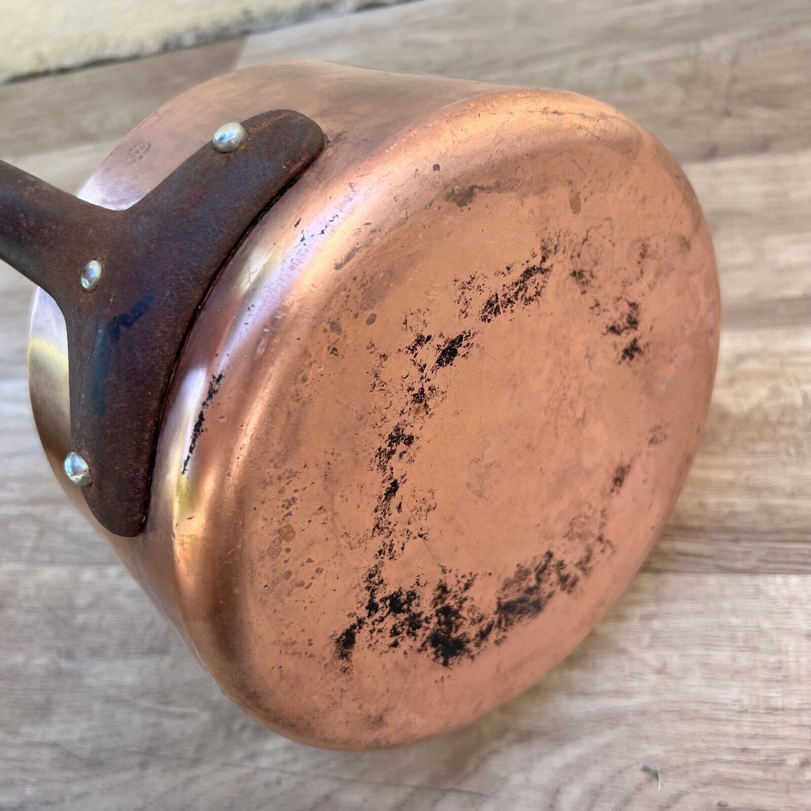 French Copper Saucepan Villedieu CVD Tinned Professional 8.25