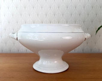 French Soup Tureen White Earthenware St Amand Terre De Fer Vintage 2210259