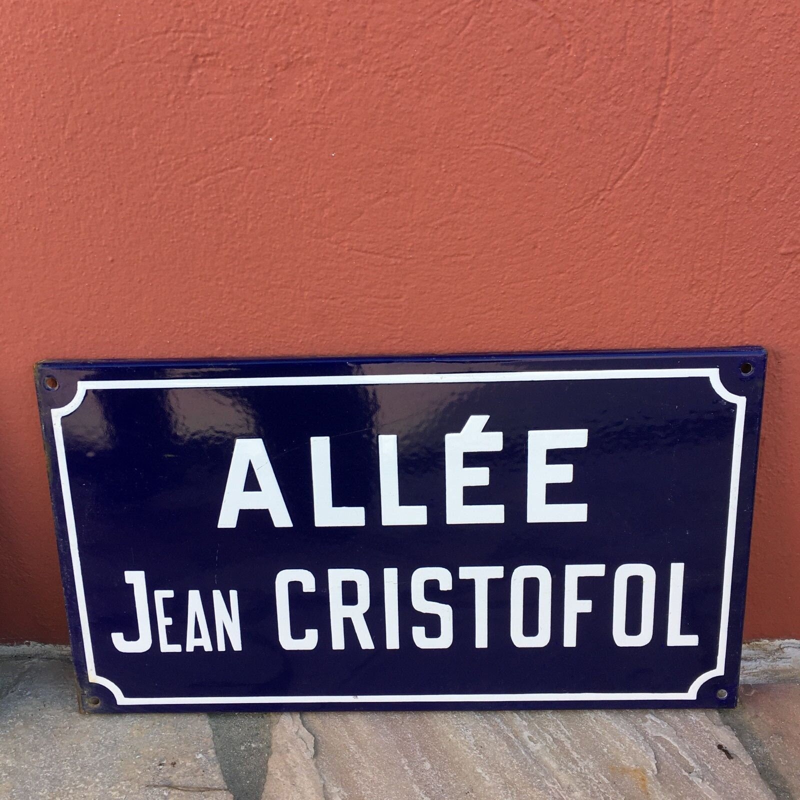 Plaque d'enseigne Émaillée Old Français Street - Vintage Christofol 3