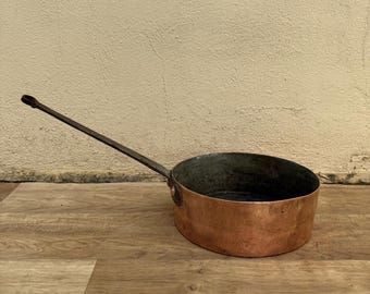 フランス製銅製調理器具 魚焼き鍋 真鍮製楕円形 フランス製 0304259
