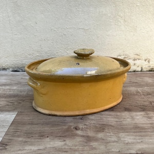Vintage French Glazed Lidded Clay Terrine 2607226