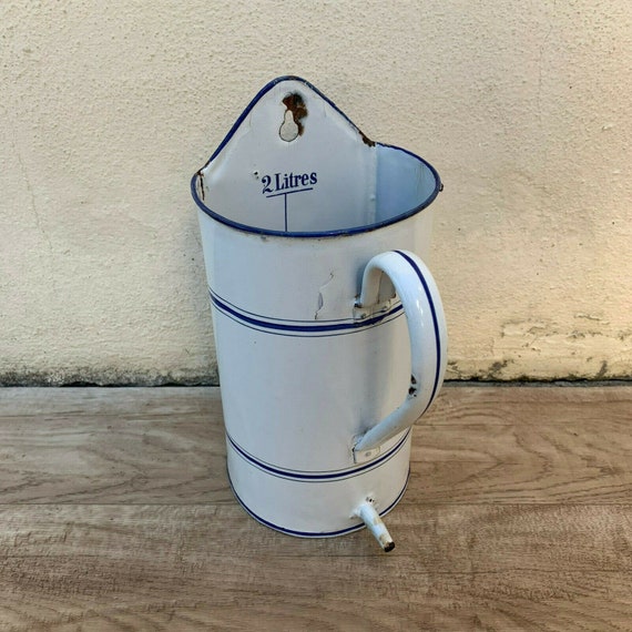 Vintage French Enameled Enamelware Irrigator Douche Garden Etsy