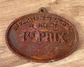 French Agricultural Prize Plaque Vintage Belfort Award Trophy 11032516