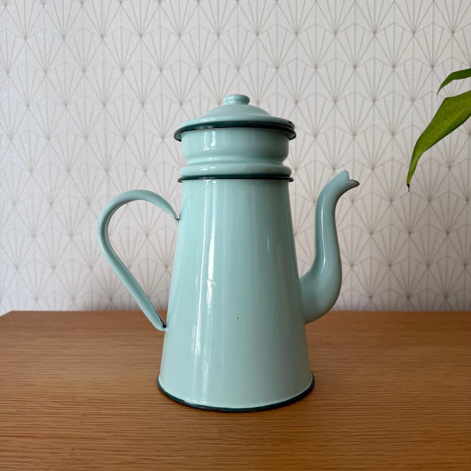 Vintage French Enamelware Blue Enamel Coffee Pot 1906258 - Etsy