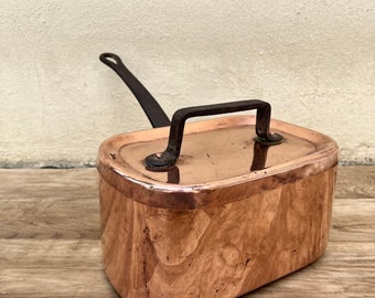 French Copper Daubiere Dovetailed Roasting Pot Vintage Cookware 27052215