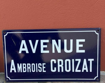 Old French Street Enameled Sign Plaque - vintage croizat 3