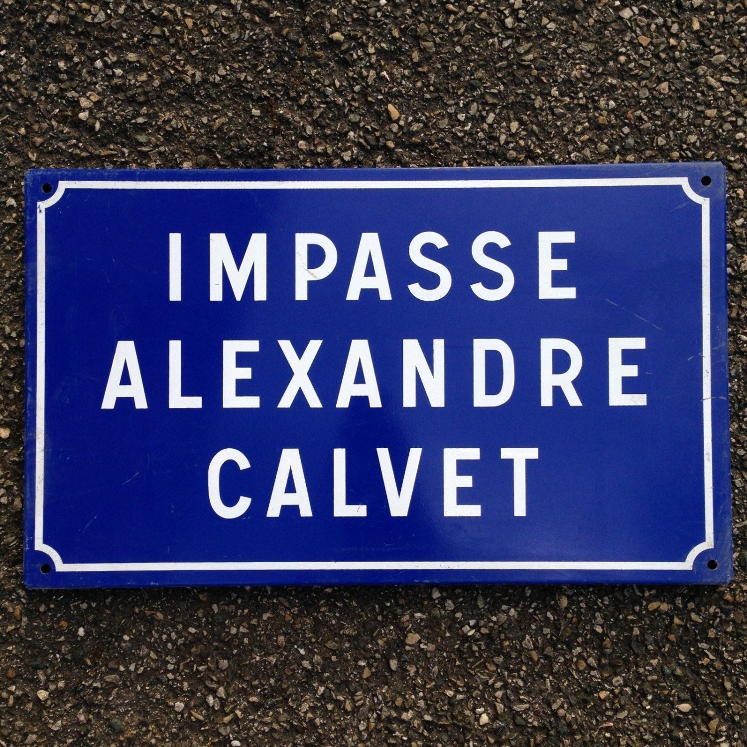 Plaque d'enseigne en Émail de Rue Français - Rare Calvet Métal Avignonnais