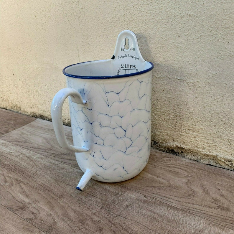 Vintage French Enameled Enamelware Irrigator Douche Garden Etsy