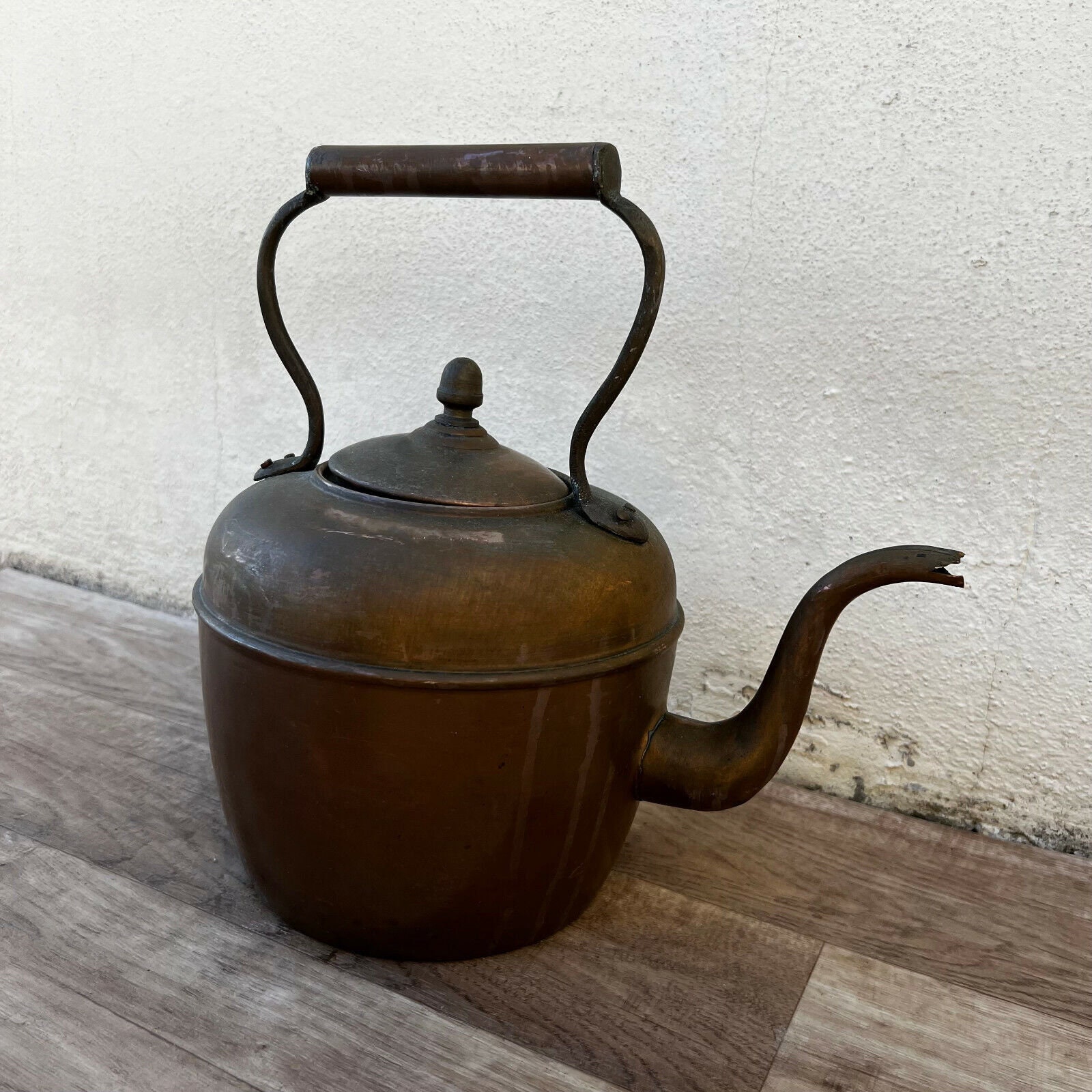 フランス19世紀 銅 ケトル アンティーク 美術品・アンティーク