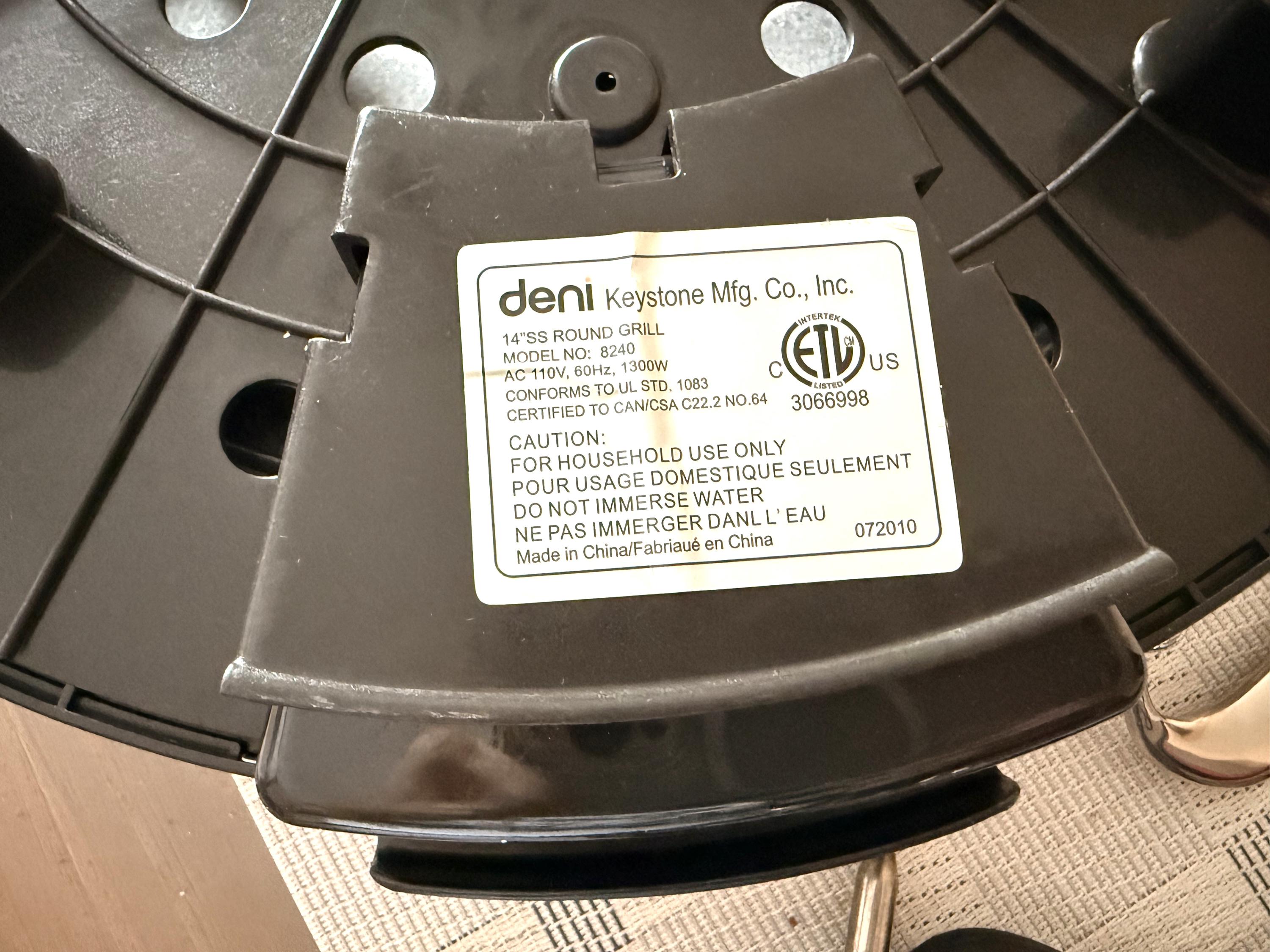 Deni 12″ Indoor Electric Grill – Classic Countertop Cooker, Model ...