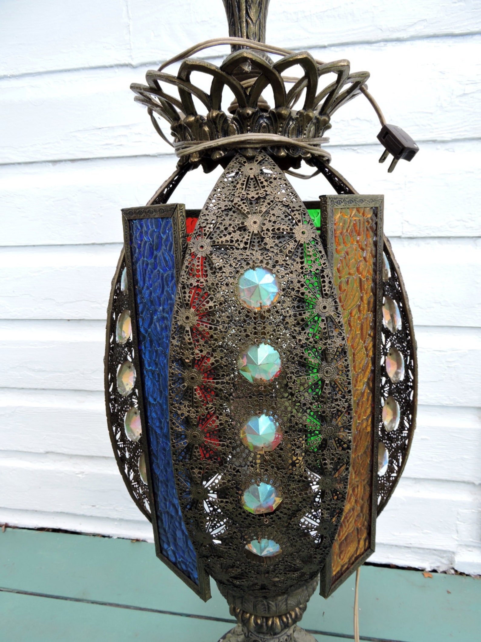 Vintage Mediterranean Style Table Lamp AntiqueShabby Etsy